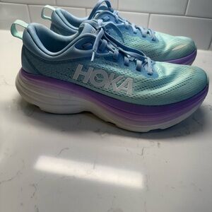 Hoka Bondi 8 Light Blue Running Shoes